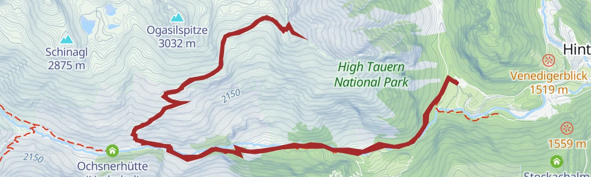 Route map: Wiesbauerspitze 2.768 m